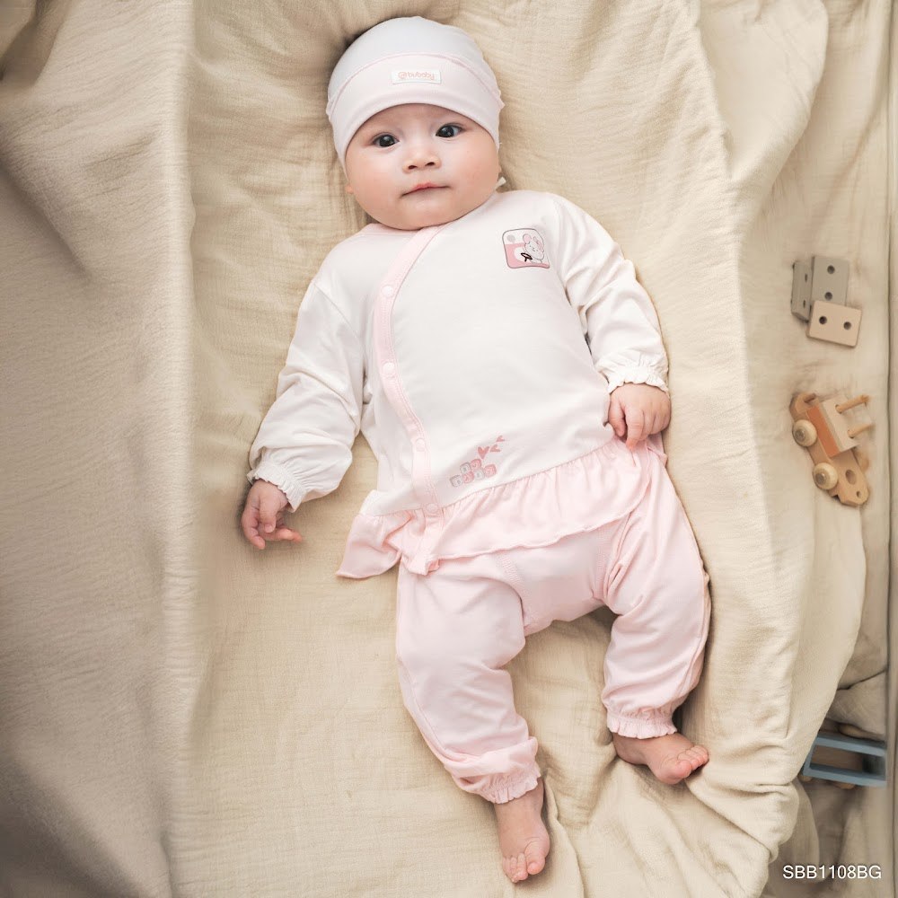 BU Baby (0M-9M) Bộ dài tay, ngắn tay cài chéo bé gái Little Car Bamboo SBB1108BG | Quần áo sơ sinh chính hãng
