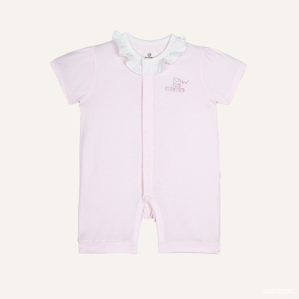 BU Baby (0M-12M) Body đùi ngắn tay cài giữa bèo cổ Bamboo SBB2302BC | Body sơ sinh chính hãng