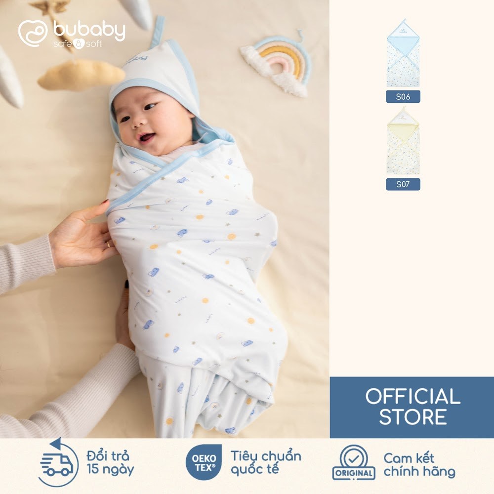 BU Baby Phụ kiện chăm sóc giấc ngủ Chăn ủ có mũ Little Rainbow Viscose CVS0817LR | Hàng Chính hãng