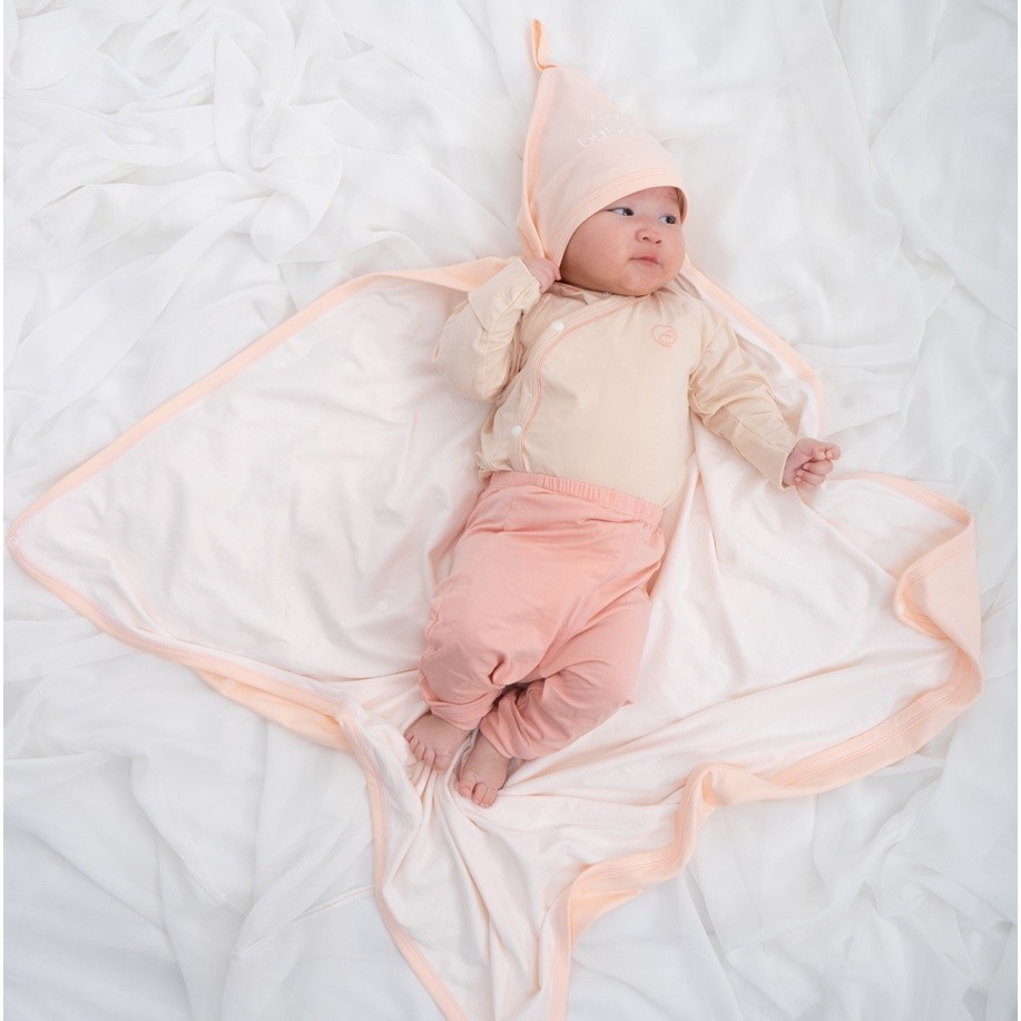 BU Baby Chăn Ủ cho bé chất liệu Sợi Tre Đan Mạch ABC081701 - mềm mịn, thiết kế có mũ ấm áp | Phụ kiện BUbaby chính hãng