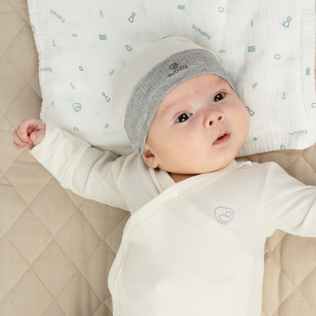 BU Baby Mũ Sơ Sinh cho bé trơn basic, chất liệu Siro Cotton Bu Baby ASR192201 | Phụ kiện Bu Baby chính hãng