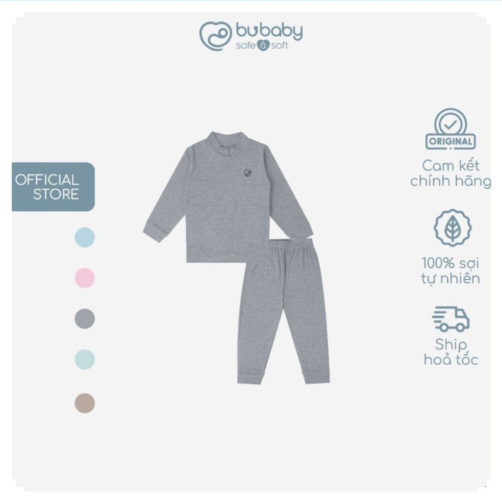 BU Baby Bộ quần áo dài tay cao cổ Bu Baby cho bé chất liệu sợi gỗ sồi - Molist BMD110903 | Quần áo Bu Baby chính hãng
