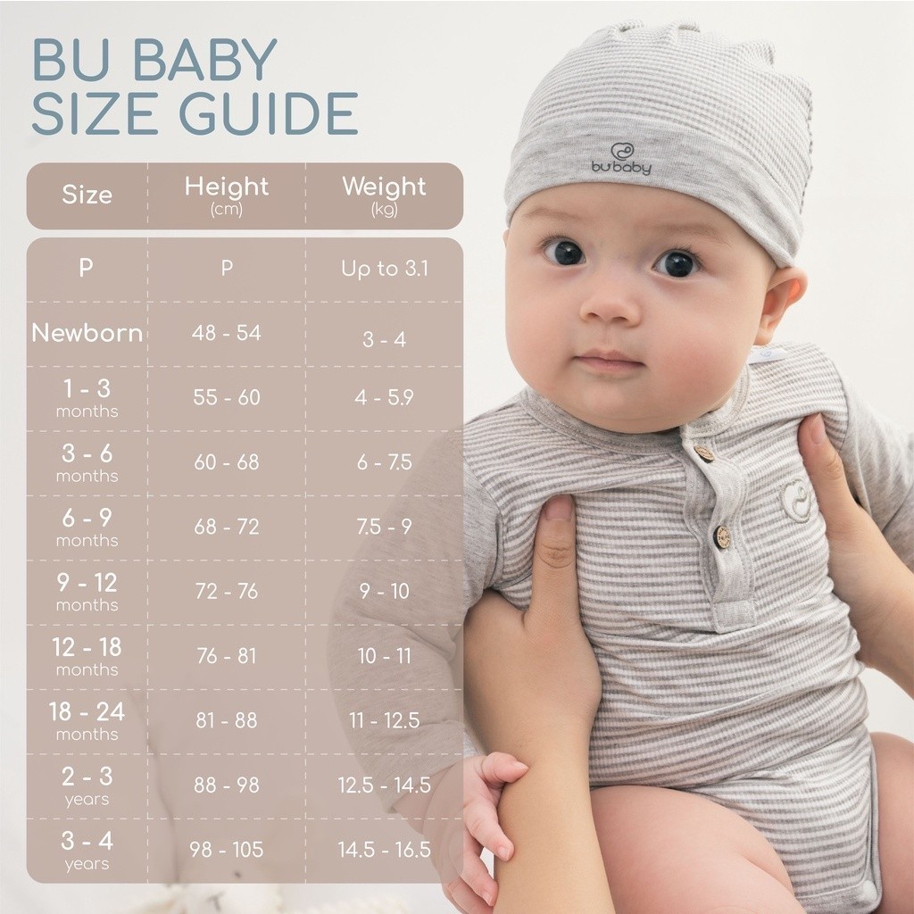 BU Baby Tổng hợp dài tay, ngắn tay cài vai sợi tre mềm mại, thoải mái cho các bé từ 12 tháng đến 5 tuổi