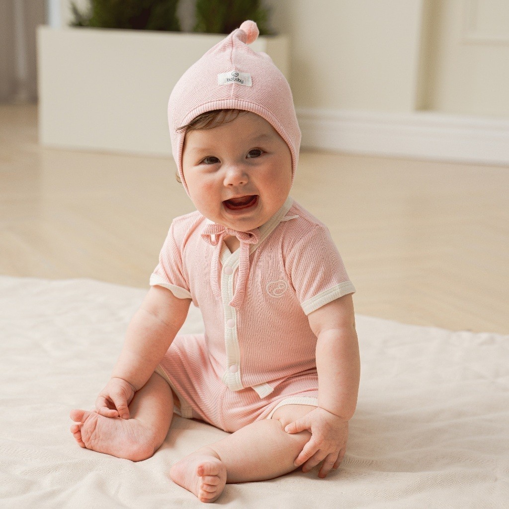 BU Baby Bộ ngắn tay cài giữa cho bé sơ sinh từ 1 đến 12 tháng chất vải thoải mái, co giãn  - Siro BSR130201 | Quần áo Bu