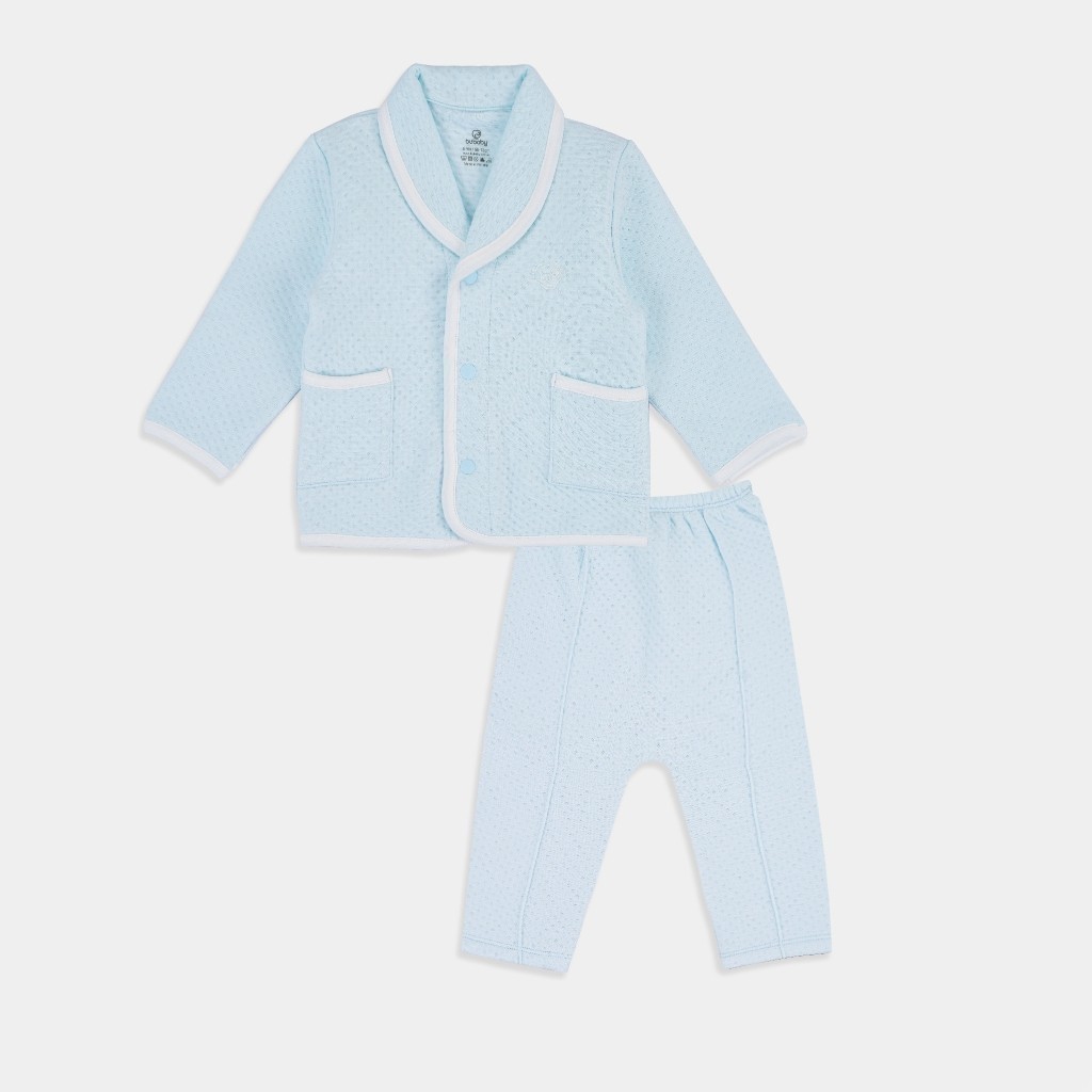BU Baby Bộ quần áo dài tay cài giữa chần bông - BU Quilted BBS110200 | Quần áo Bu Baby chính hãng