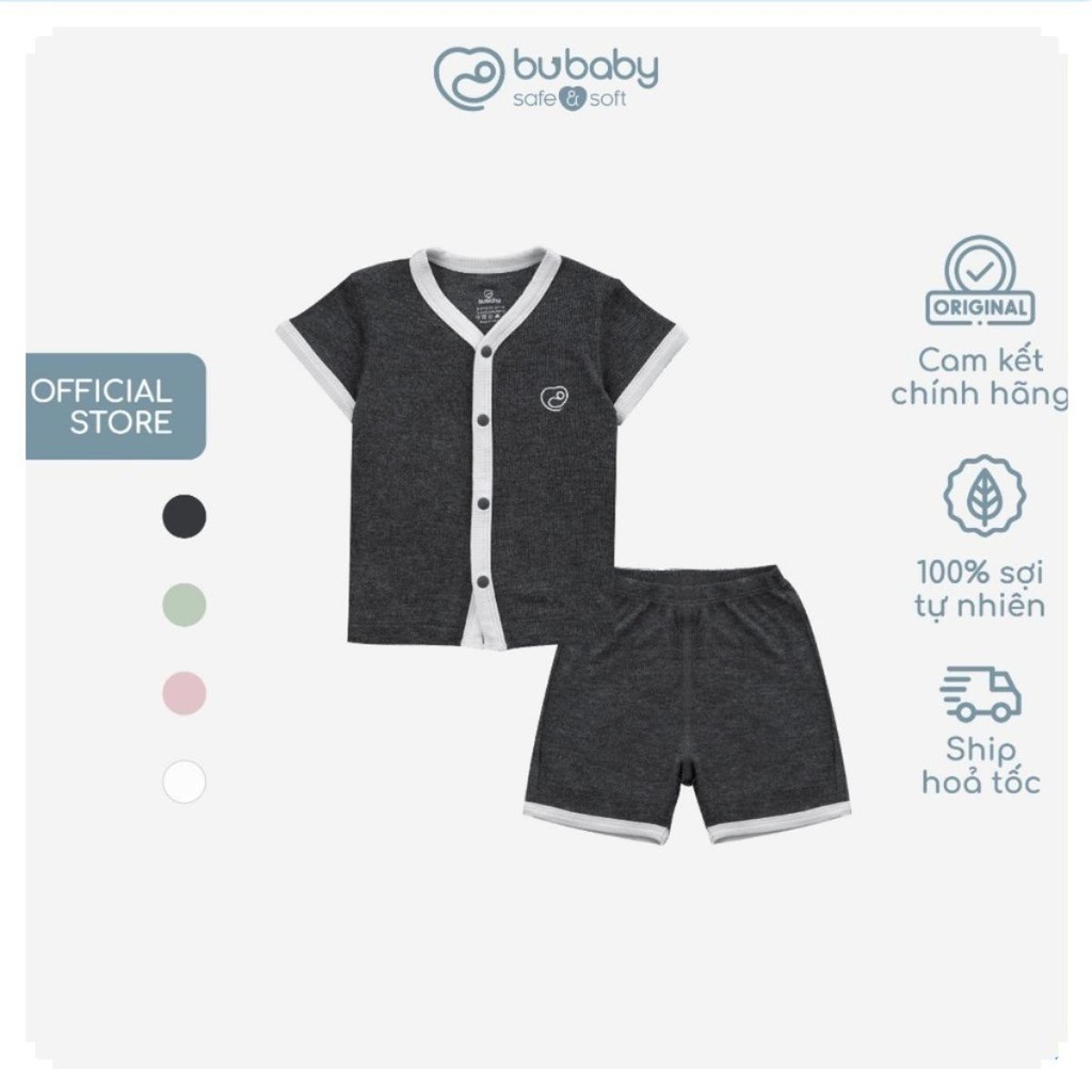 BU Baby Bộ ngắn tay cài giữa cho bé sơ sinh từ 1 đến 12 tháng chất vải thoải mái, co giãn  - Siro BSR130201 | Quần áo Bu