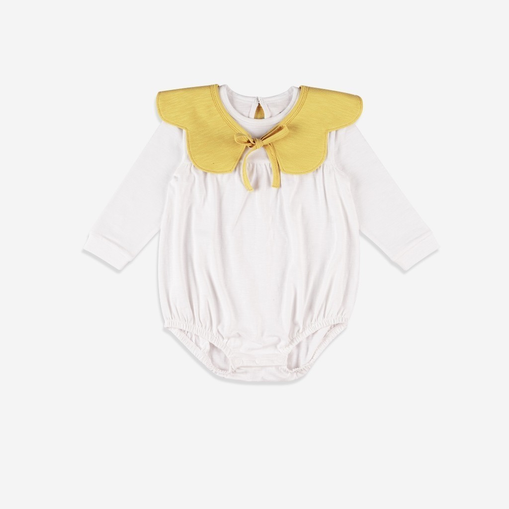 BU Baby Set Body kèm yếm cổ hoa bé gái Mimo cho bé sơ sinh từ 0 đến 12 tháng - GMC503100 | Bu Baby Chính Hãng