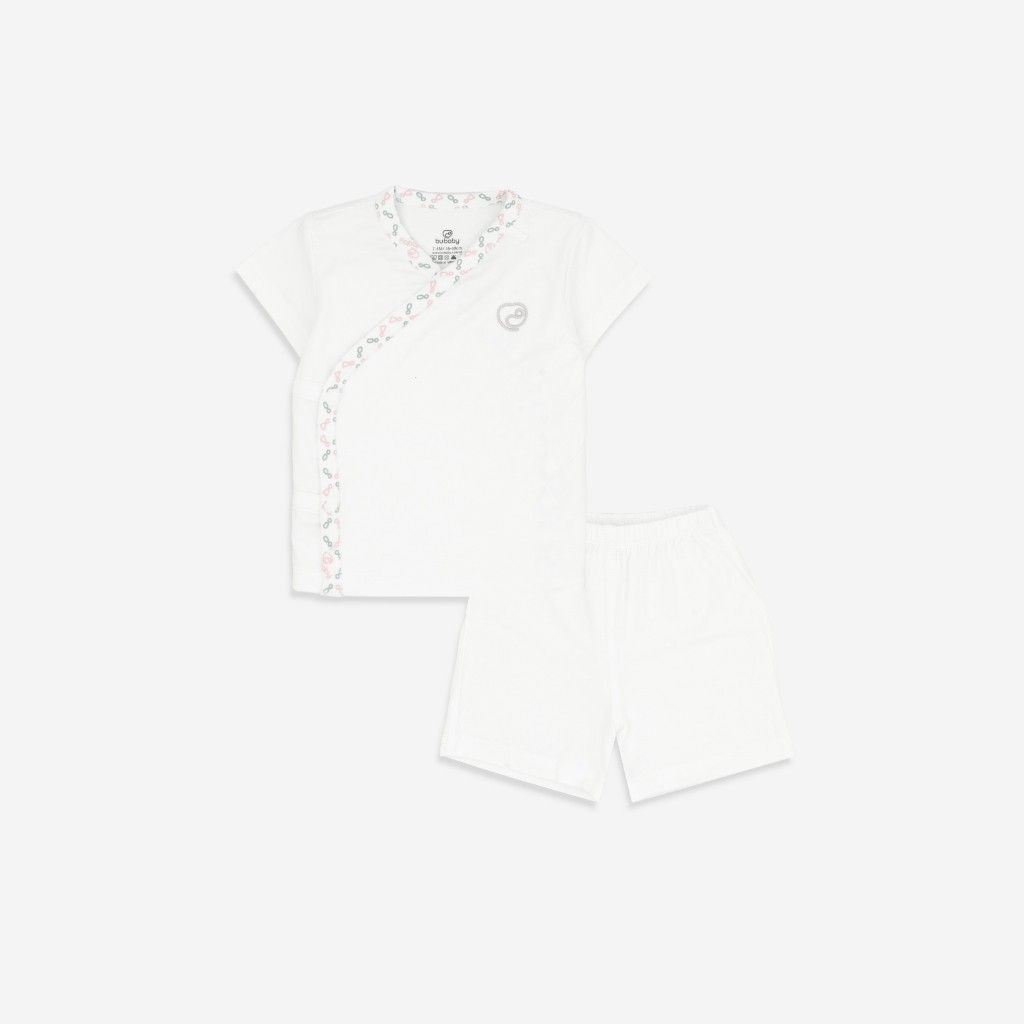 BU Baby (0-9M) Bộ ngắn tay cài chéo Iconic sợi tre co giãn thoải mái - Bu Baby sơ sinh - Quần áo Bu Baby BBB1308NS