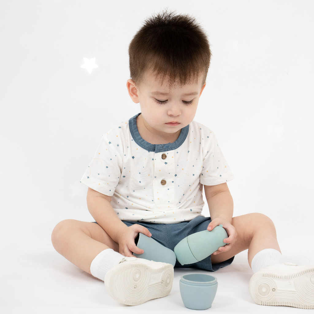 BU Baby Tổng hợp bộ ngắn tay sợi tre tự nhiên cho bé 12 tháng - 4 tuổi | Bu Baby Chính Hãng