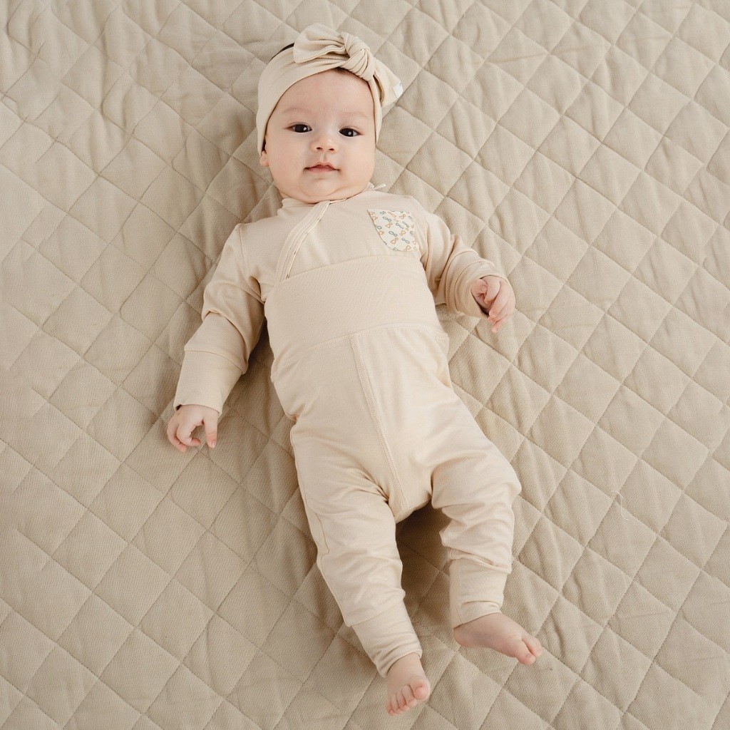 BU Baby Bộ dài tay cài chéo cho bé sơ sinh vải sợi tre mểm mại - Bambus BBB110803 | Bu Baby Chính Hãng