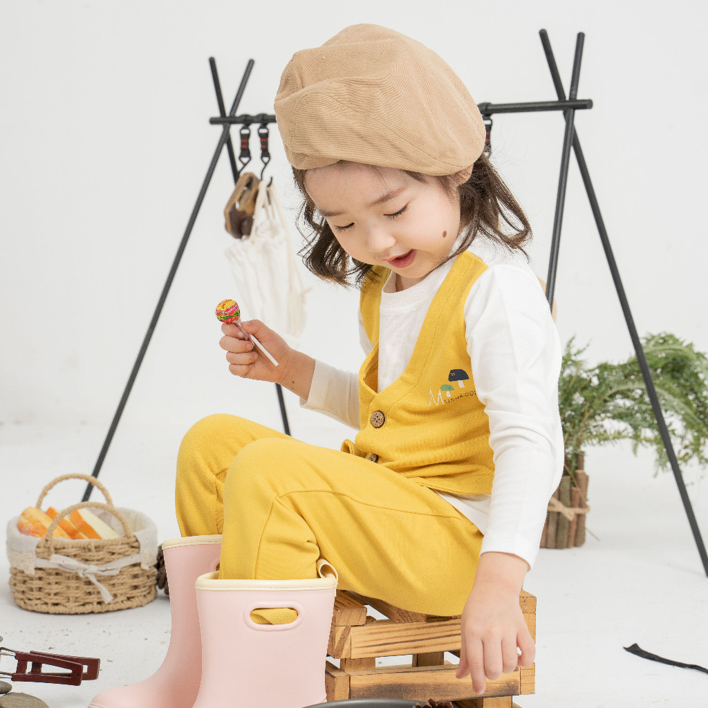 BU Baby Bộ quần áo giả gile cổ tròn - Terry BBC190400 | Bu Baby Chính Hãng