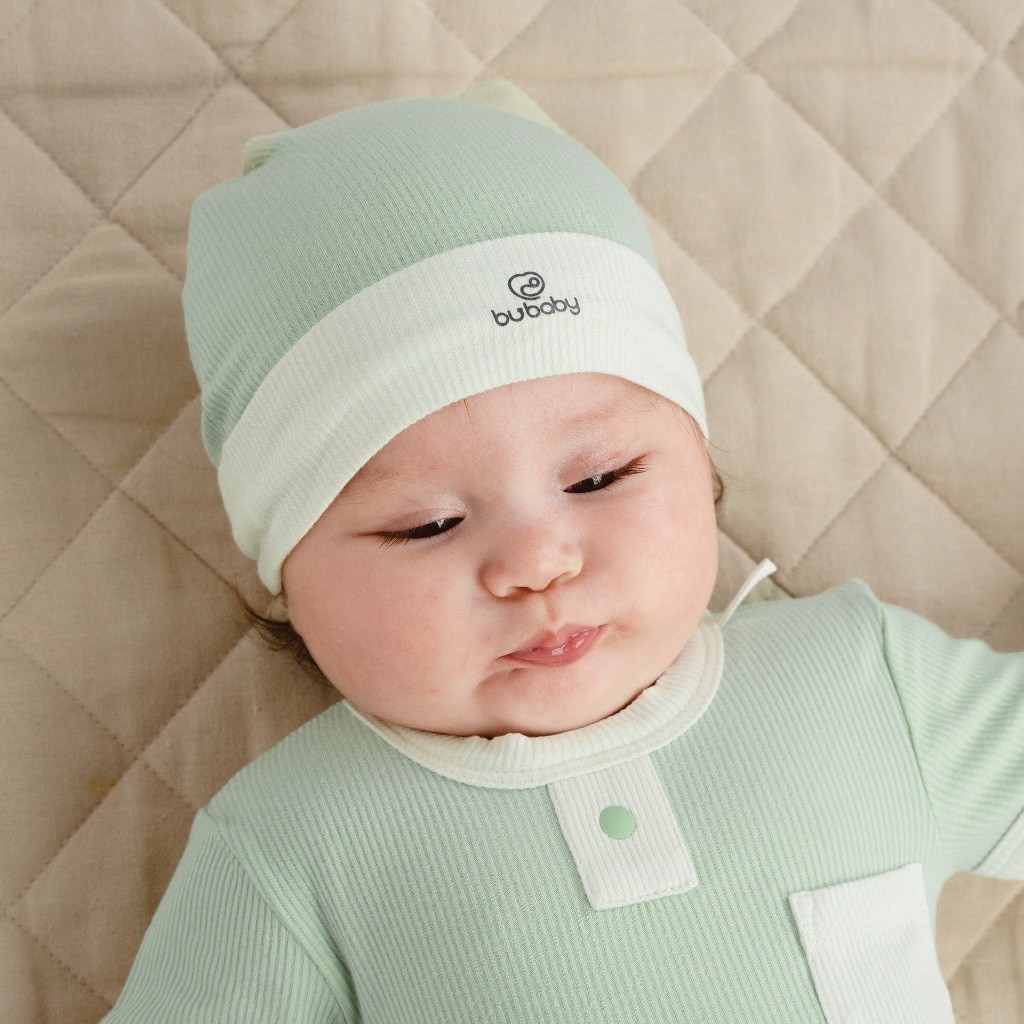 BU Baby Mũ Sơ Sinh cho bé trơn basic, chất liệu Siro Cotton Bu Baby ASR192201 | Phụ kiện Bu Baby chính hãng