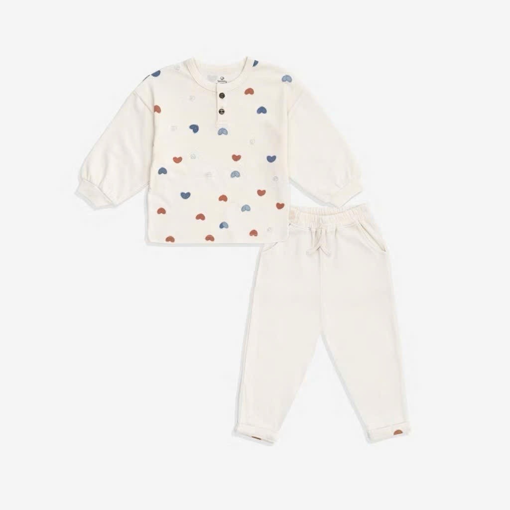 BU Baby (6M-3Y) Bộ dài tay cổ trụ Thu êm BU Siro Jacquard BU Baby SCT110301| Quần áo chính hãng