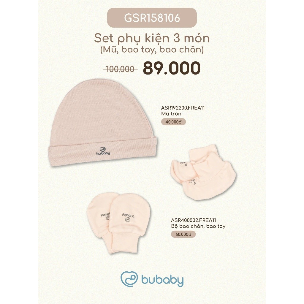 Set phụ kiện Bubaby cho bé trai bé gái | Phụ kiện BU Baby chính hãng