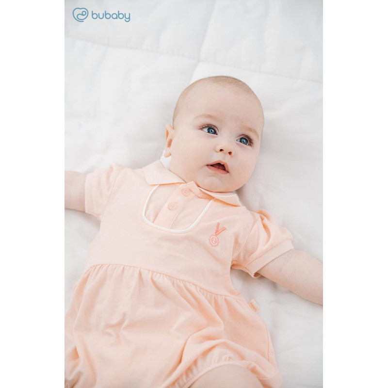 (1-12M) Body chip ngắn tay cổ Polo cho bé gai Bubaby Ponie - BPN230301 | Quần áo BU Baby chính hãng