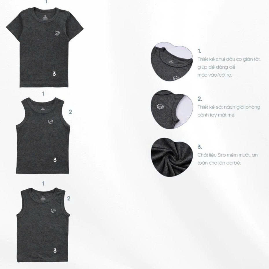 (12M-5Y) Set 2 áo Tank top,  Sát nách cổ tròn Bubaby Siro BSR340401 BSR340402 | Quần áo BU Baby chính hãng