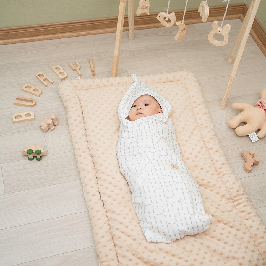 (Freesize) Chăn ủ có mũ Iconic 1 Cotton ACT0817IM | Phụ kiện BU Baby chính hãng