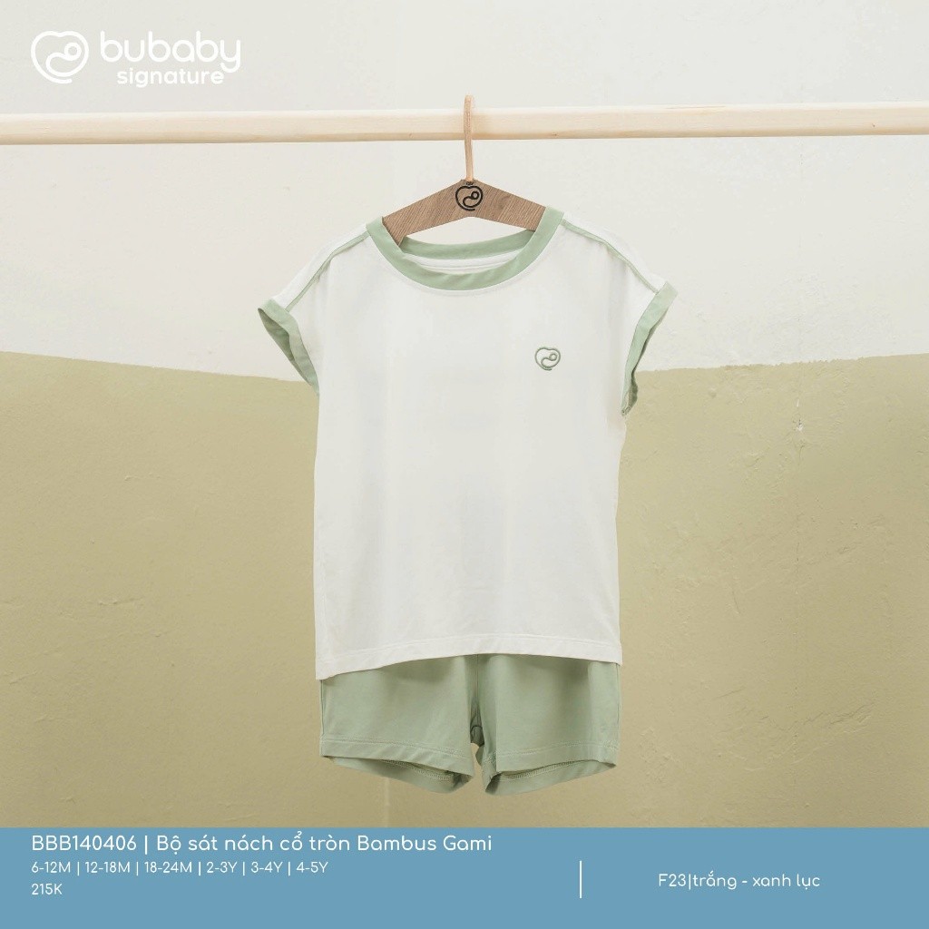 (6M-5Y) Bộ sát nách cổ tròn bambus Gami - BBB140406 | Quần áo bu chính hãng