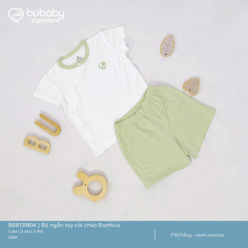 (1M-9M) Quần áo ngắn tay cài chéo Bambus - BBB130804 | BU Baby chính hãng