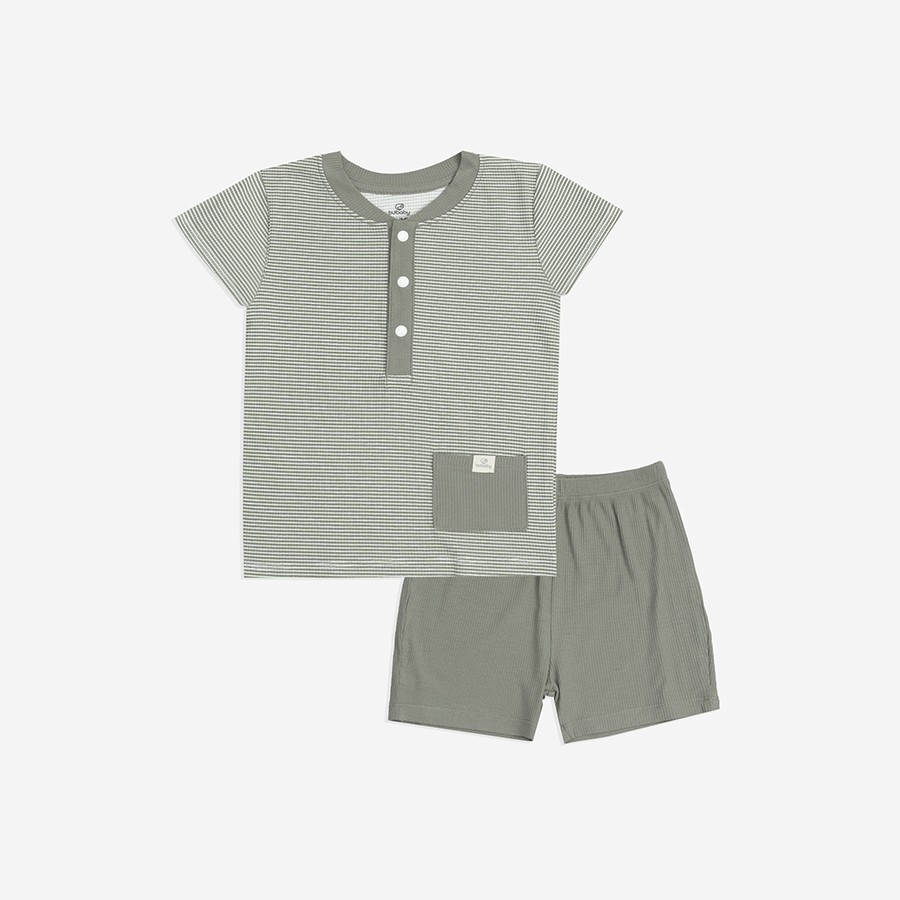 (12M-5Y) Bộ ngắn tay cổ trụ Siro BSR130304 | Quần áo BU Baby chính hãng