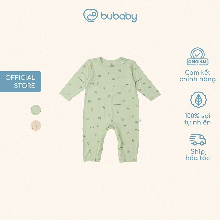 (3M-12M) Body dài tay cài vai Bambus - BBB210100 | Quần áo BU Baby chính hãng