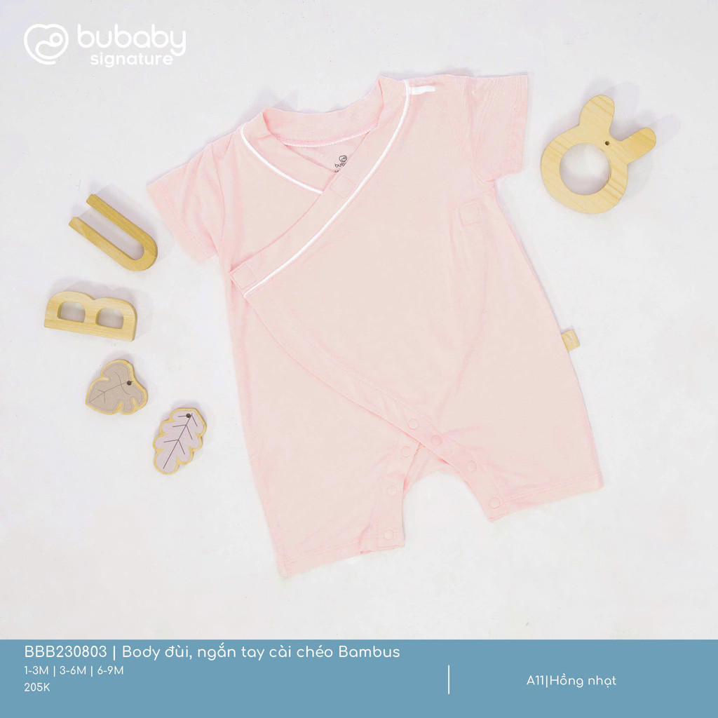(1M-12M) Body đùi ngắn tay cài chéo, cài giữa Bambus bé trai bé gái BBB230803 BBB230205 BBB230206 | Quần áo chính hãng