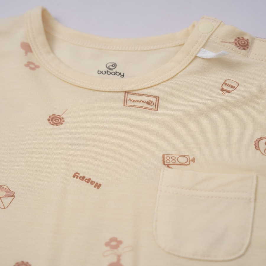 (3M-12M) Body dài tay cài vai Bambus - BBB210100 | Quần áo BU Baby chính hãng