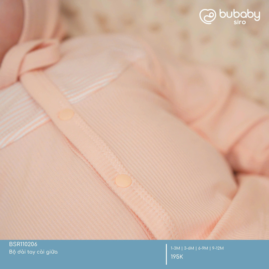 (1M-12M) Bộ dài tay cài giữa bé trai bé gái Siro - BSR110206 | Quần áo BU Baby chính hãng