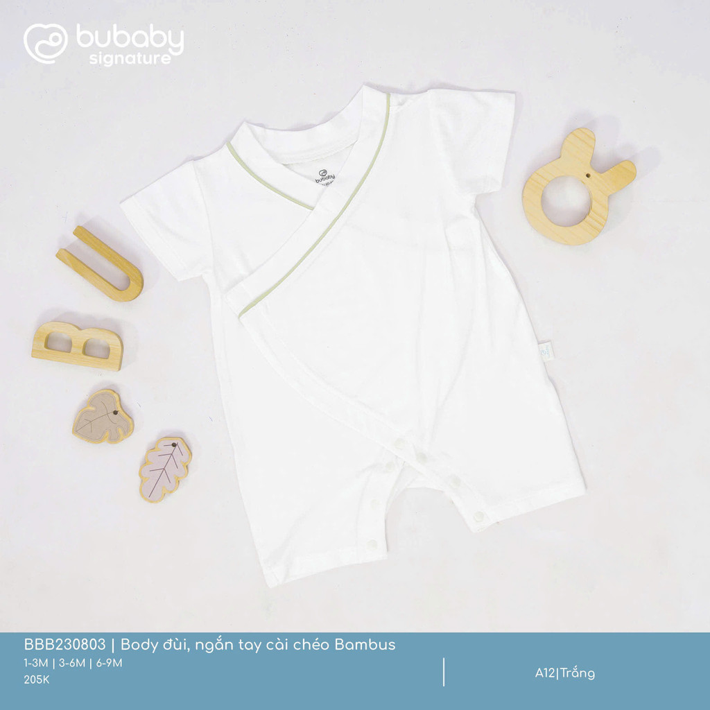 (1M-12M) Body đùi ngắn tay cài chéo, cài giữa Bambus bé trai bé gái BBB230803 BBB230205 BBB230206 | Quần áo chính hãng