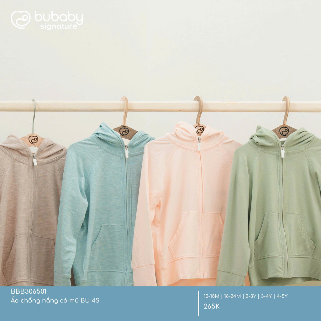 (12M-5Y) Áo khoác chống nắng có mũ 4S BBB306501 BBB306500 | Quần áo BU Baby chính hãng