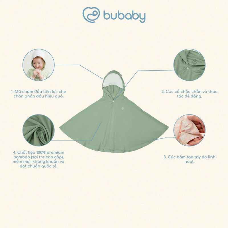 (6M-5Y) Áo choàng đa năng có mũ Bambus BBB311700 | Quần áo BU Baby chính hãng