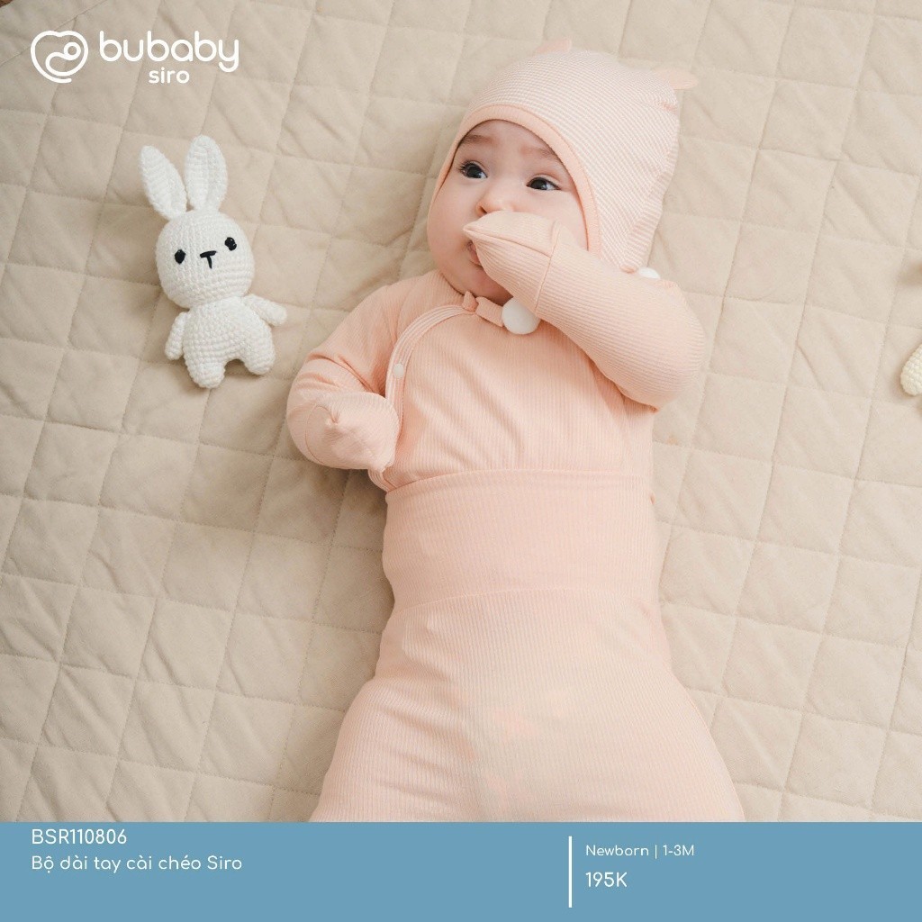 (NB-3M) Bộ dài tay cài chéo Siro - BSR110806 | Quần áo BU Baby Chính Hãng