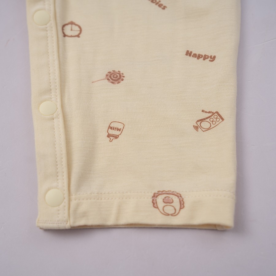 (3M-12M) Body dài tay cài vai Bambus - BBB210100 | Quần áo BU Baby chính hãng