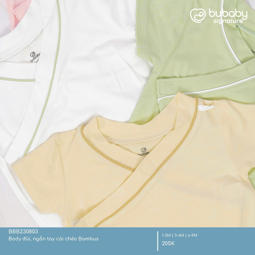 (1M-12M) Body đùi ngắn tay cài chéo, cài giữa Bambus bé trai bé gái BBB230803 BBB230205 BBB230206 | Quần áo chính hãng
