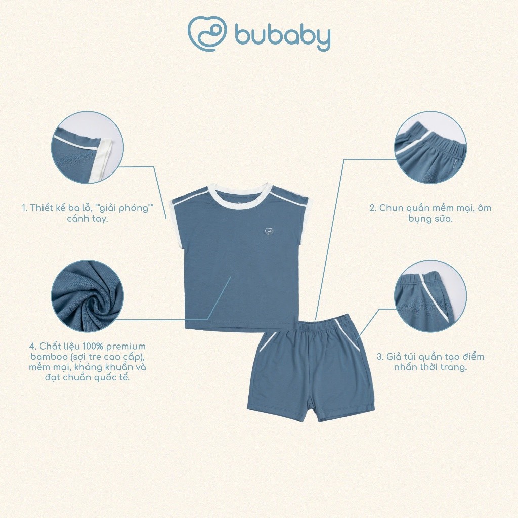 (6M-5Y) Bộ sát nách cổ tròn bambus Gami - BBB140406 | Quần áo bu chính hãng