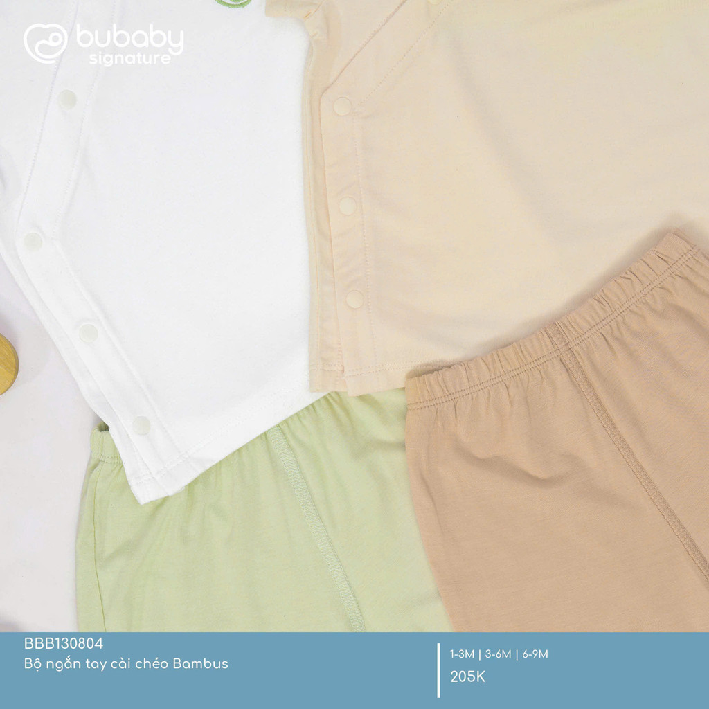 (1M-9M) Quần áo ngắn tay cài chéo Bambus - BBB130804 | BU Baby chính hãng