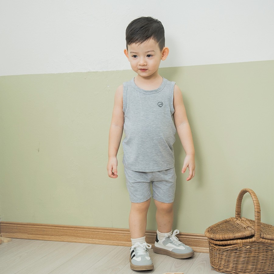 (6M-5Y) Set 2 áo sát nách cổ tròn Siro Rib Bé trai Bé gái - BSR340403 BSR340404 BSR350000| Quần áo BU Baby Chính Hãng