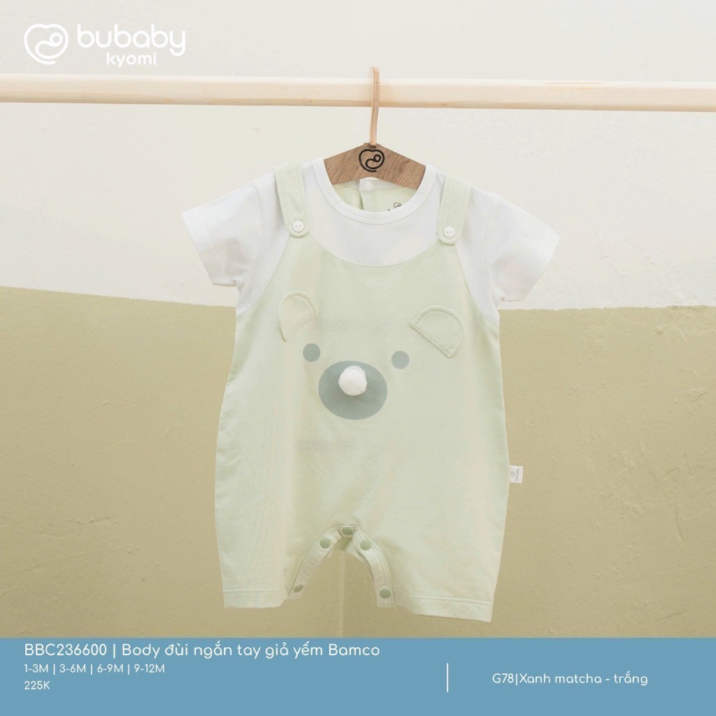 (1M-12M) Body đùi ngắn tay giả yếm Bamco - BBC236600 | Quần áo BU Baby chính hãng