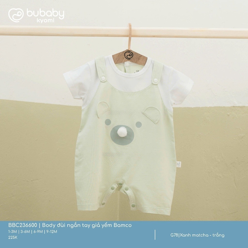 (1M-12M) Body đùi ngắn tay giả yếm Bamco - BBC236600 | Quần áo BU Baby chính hãng