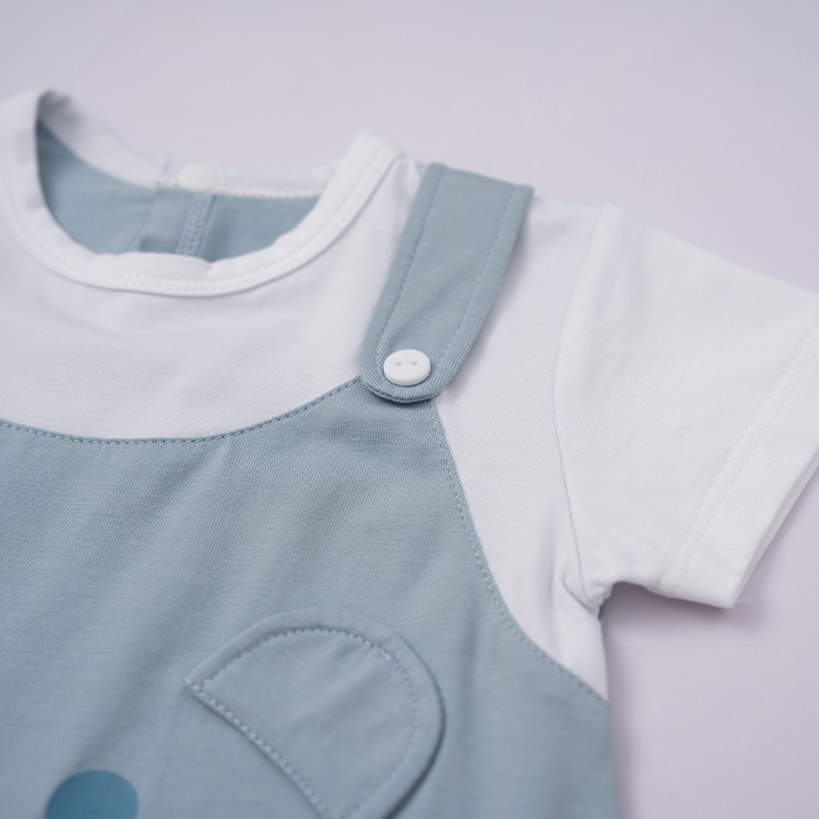 (1M-12M) Body đùi ngắn tay giả yếm Bamco - BBC236600 | Quần áo BU Baby chính hãng