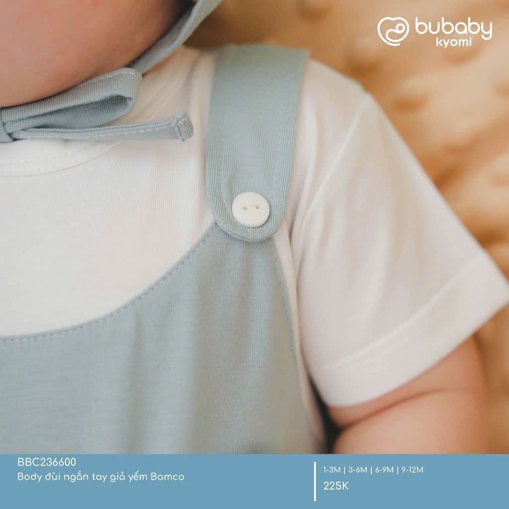(1M-12M) Body đùi ngắn tay giả yếm Bamco - BBC236600 | Quần áo BU Baby chính hãng
