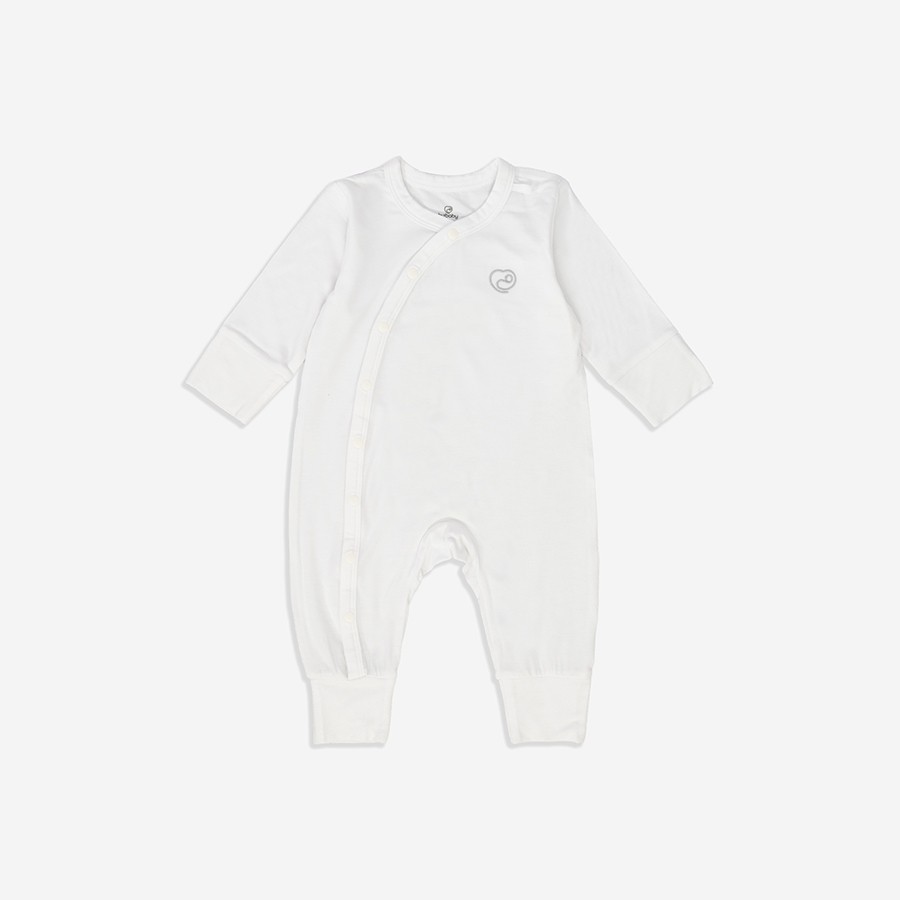(NB-3M) Body dài tay cài chéo bao tay chân lật Bambus - BBB210803 BBB210805 | Quần áo chính hãng BU Baby