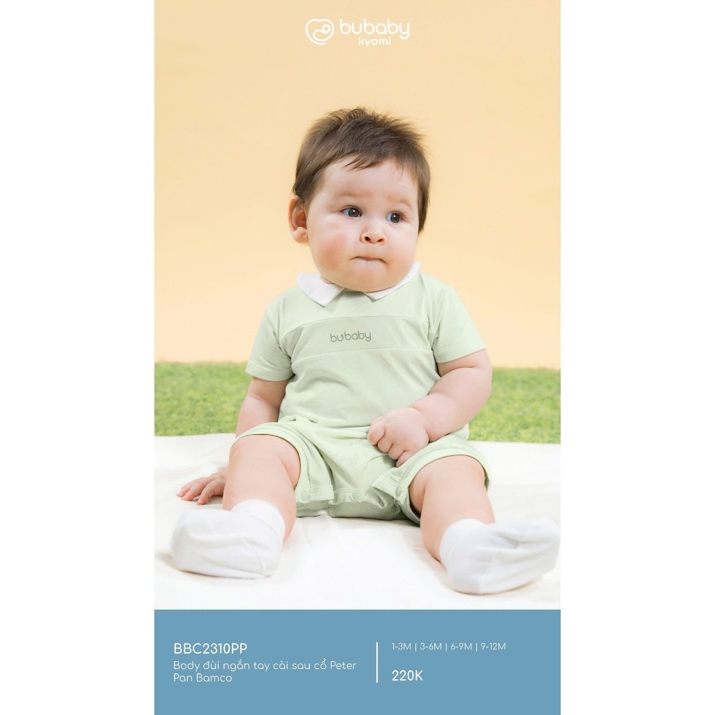 (1M-12M) Body đùi ngắn tay cài sau cổ Peter Pan Bamco - BBC2310PP | Quần áo BU Baby chính hãng