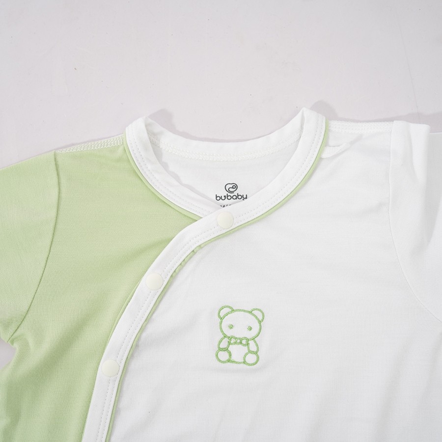 (NB-3M) Body dài tay cài chéo Bambus - BBB210804 | Quần áo BU Baby chính hãng