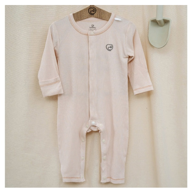 (NB-3M) Body dài tay cài giữa bé trai bé gái Bubaby Siro - BSR210205 | Quần áo BU Baby chính hãng