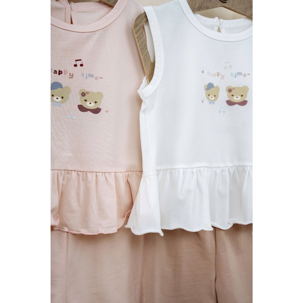 (6M-5Y) Bộ sát nách quần đùi cho bé gái Bamco - BBC1443BG | Quần áo BU Baby Chính hãng