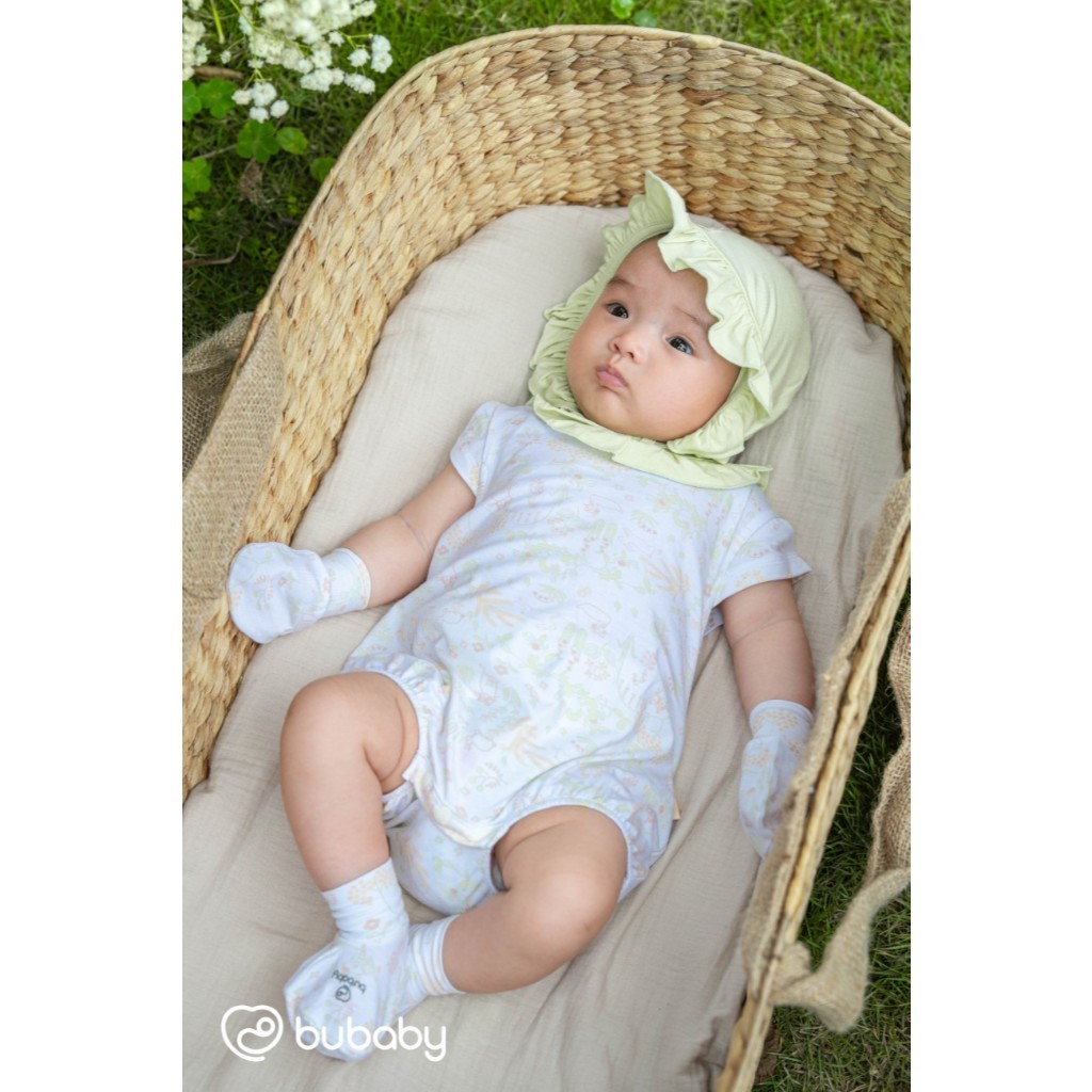 (1M-12M) Body chip ngắn tay cài sau bèo cổ BU Baby Bambus BBB2310BC | Quần áo Bubaby chính hãng