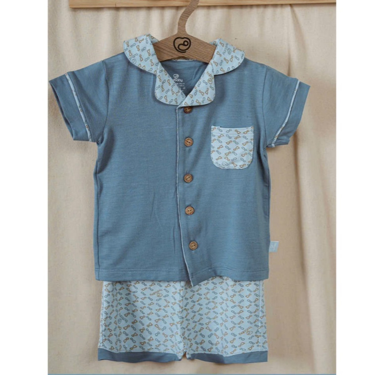 (6M-5Y) Bộ ngắn tay cài giữa Pyjams Bé trai bé gái BU Baby Bambus - BBB1302PJ BBB130211 | Quần áo Bubaby chính hãng