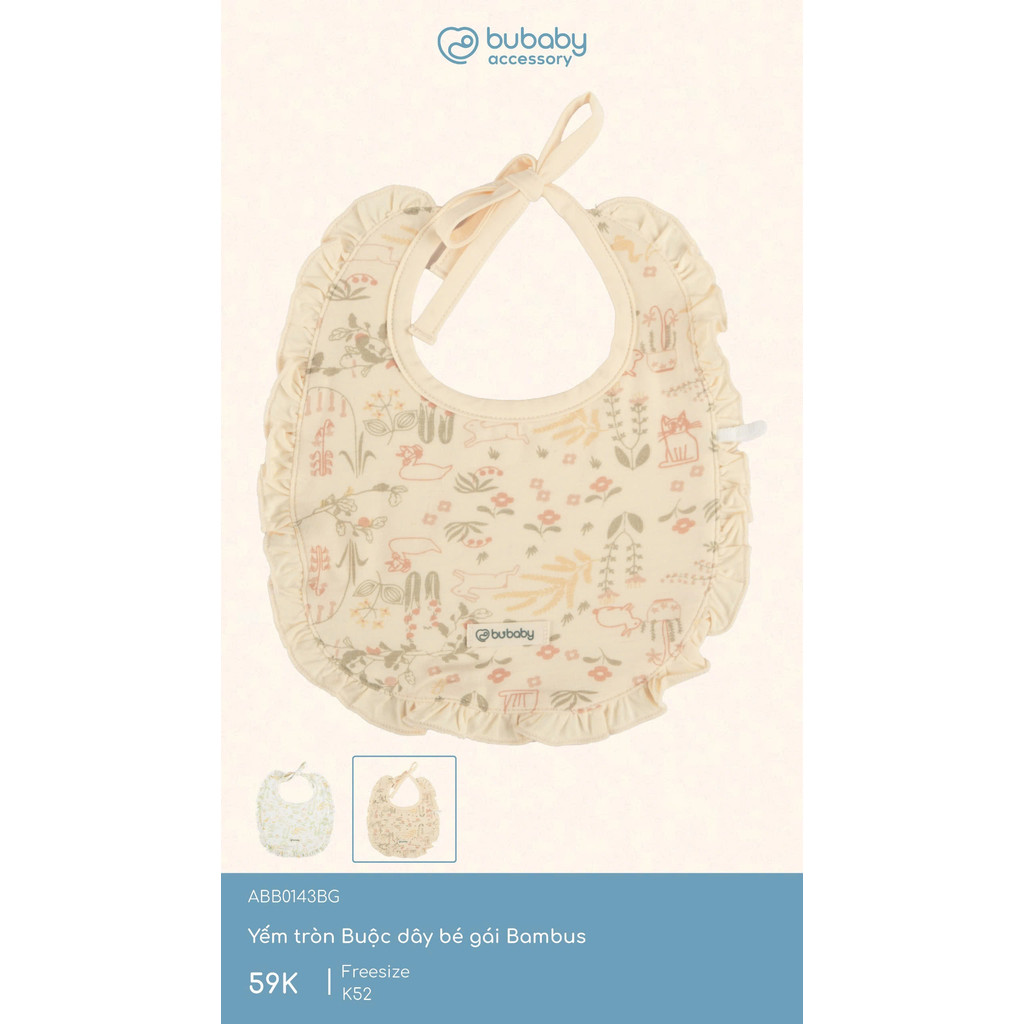 (1M-12M) Body chip ngắn tay cài sau bèo cổ BU Baby Bambus BBB2310BC | Quần áo Bubaby chính hãng