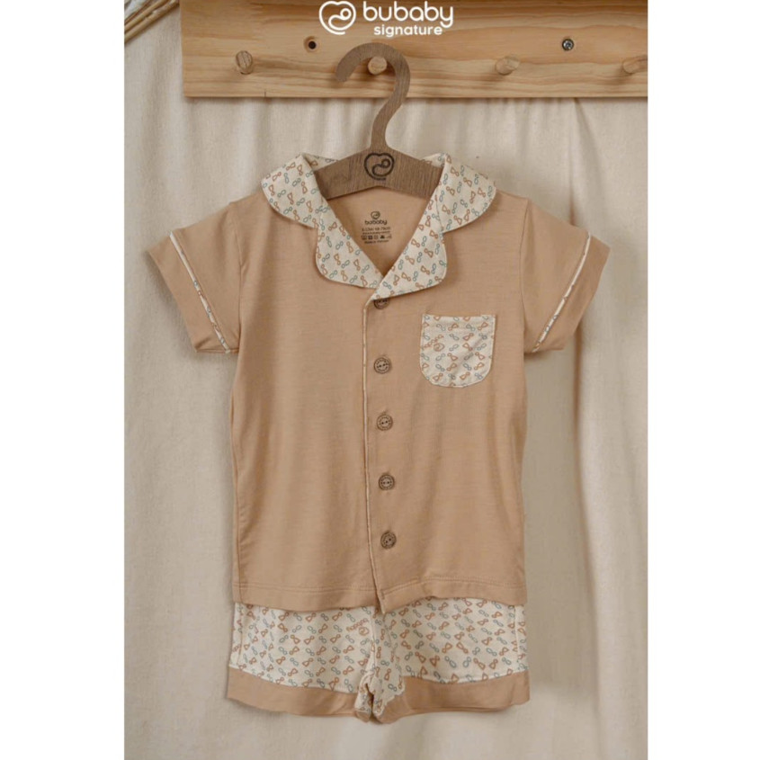 (6M-5Y) Bộ ngắn tay cài giữa Pyjams Bé trai bé gái BU Baby Bambus - BBB1302PJ BBB130211 | Quần áo Bubaby chính hãng
